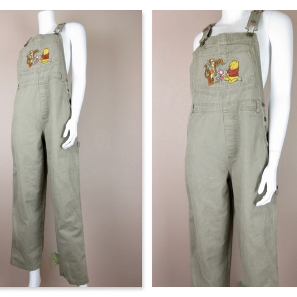 Disney Pants - Disney Winnie the Pooh Women's Denim Overalls, M